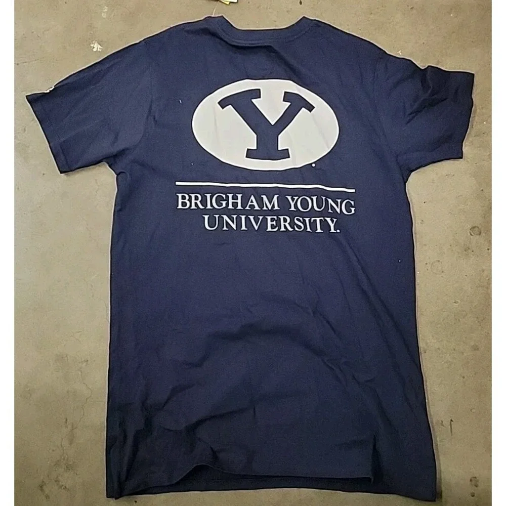 CHAMPION Men's NCAA Lifestyle Short Sleeve Brigham Young Tee In Navy, Medium‎ - Picture 2 of 2
